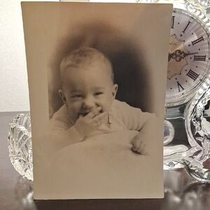 Vintage Sepia-Toned Baby Photo Frame